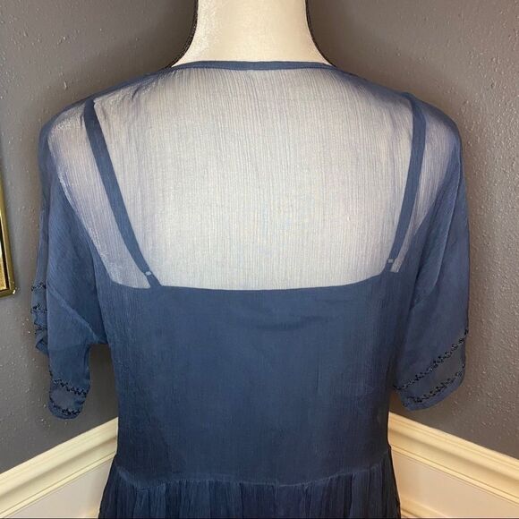 Chan Luu Embroidered Chiffon Slip Dress - Picture 6 of 9